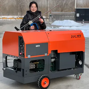 AMJET base with wheels portable high pressure washer 700bar62HP intelligent remote control operating system Cleaning ships.