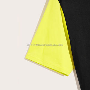 T-shirt de haute qualité 2026, T-shirt imprimé DTG, uni, sans marque, T-shirts oversize pour hommes avec manches de différentes couleurs - Product Image 4