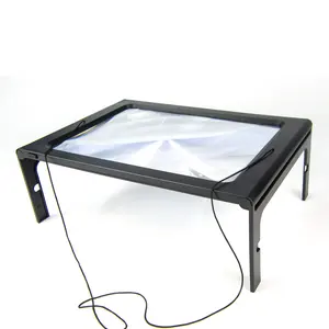 Bureau TH-275205B avec pieds pliables USB 12 lumières led loupe de lecture et de réparation 2,5x poitrine loupe A4 suspendue