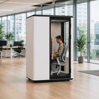 Cabine de bureau insonorisée pour réunions et travail, en aluminium, pour une personne, idéale comme cabine téléphonique insonorisée