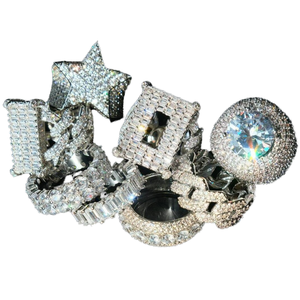 แหวนฮิปฮอปขายดี ประดับเพชรโมอิสซาไนต์ ดีไซน์ Eternity Band เงินแท้ 925  แบบ Ice Out สำหรับทั้งชายและหญิง  ทรง Brilliant Cut  ฝังแบบ Prong Setting  ให้ความเงางามสุดๆ - Product Image 1