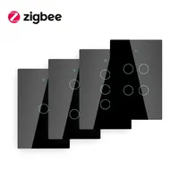 ZigBee दीवार टच स्मार्ट प्रकाश स्विच के साथ तटस्थ/कोई तटस्थ, कोई संधारित्र स्मार्ट जीवन/Tuya एलेक्सा के साथ काम करता है, गूगल हब आवश्यक