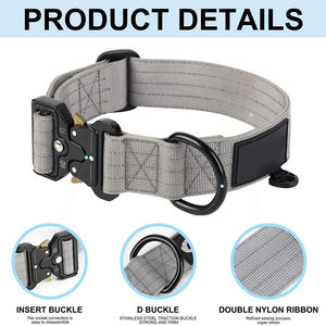 <span class=keywords><strong>Collar</strong></span> Táctico Personalizado para Perro con Clip de Liberación Rápida de Nailon Resistente y Hierro, Diseño Clásico y Simple - Product Image 3