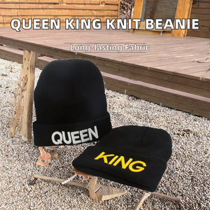 หมวกไหมพรมลายทางฤดูหนาว 2020010146 สำหรับผู้หญิงและผู้ชาย พร้อมกระดุม ปรับแต่งการปักและพิมพ์ลายแบบระเหิด สำหรับใช้งานกลางแจ้ง - Product Image 2