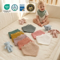 Bavoir bandana triangulaire en mousseline douce avec logo personnalisé, très absorbant, pour bébé, serviette à salive pour nourrisson, écologique et antibactérien