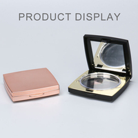 Espejo Reciclable con Logotipo Personalizado para Herramientas de Maquillaje y Crema Facial, Estuche Compacto de Plástico Dorado Mate para Polvo Compacto