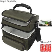 Sac à Lunch isotherme en Polyester à Double couche pour homme et femme, grande poche latérale en maille, boîte à Lunch adulte, grand fourre-tout