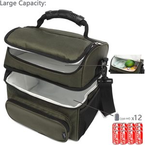 Custom Men Double Layer Polyester Cooler <strong>Insulated</strong> <strong>Lunch</strong> <strong>Bag</strong> Women Large Mesh Side Pockets <strong>Adult</strong> <strong>Lunch</strong> Box Large Tote <strong>Bag</strong> - Product Image 2