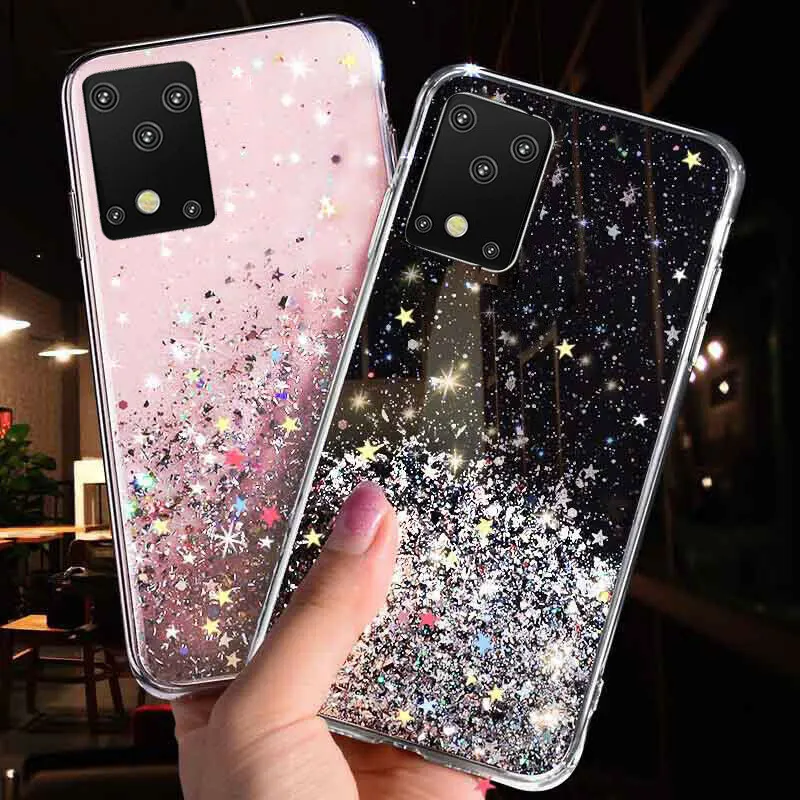 For Samsung Galaxy S20 Glitter Case,2021 Bling Sparkle Sequin Star Epoxy Phone Case For Galaxy S20 Ultra Estuche Celular