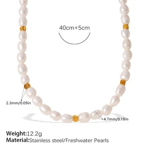 Collar de Clavícula con Perlas de Agua Dulce Chapado en Oro de 18K Estilo Francés, Colgante Cuadrado con Corazón, Joyería Elegante para Mujer para Uso Diario - Product Image 6