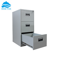 Armoire de meubles en acier à 3 tiroirs réglable rangement vertical verrouillable pour l'école ou le bureau assemblé