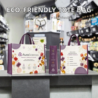 Sac fourre-tout écologique réutilisable en non-tissé avec impression de lettres pour les voyages et les activités de plein air