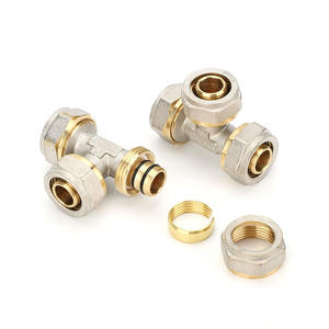 Raccords de plomberie en <span class=keywords><strong>cuivre</strong></span> de 15 mm, fournitures pour tuyaux PEX et raccords à compression en laiton, traitement de surface plaqué, accessoires de plomberie - Product Image 3