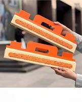 Boîte rectangulaire personnalisée avec poignée pour bâtonnets de croissants longs, pâtons de pâte feuilletée, rouleaux Yaki, baguettes, pains à hot-dogs, gâteaux, biscuits