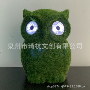 Ornement de jardin en forme de lapin vert, décoration extérieure, artisanat en résine, forme animale, finition naturelle QH-21580 - Product Image 3