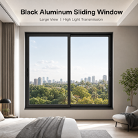 Ventana Corredera de Aluminio con Vidrio Templado Low-E Moderno, Resistente a Impactos de Huracanes, para Renovación de Casas y Villas de Lujo