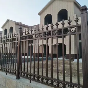 Panneaux de clôture en fer, clôture décorative en métal noir, clôture en fer forgé, clôture en acier galvanisé, vente en gros