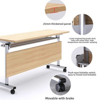 Table de formation pliable peu encombrante avec roulettes - Bureau de conférence multifonctionnel à combinaison libre