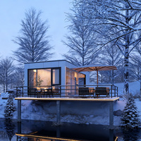 Maison préfabriquée modulaire portable, maison mobile moderne, petite maison, hôtel, villa, bureau pour camping, complexe hôtelier