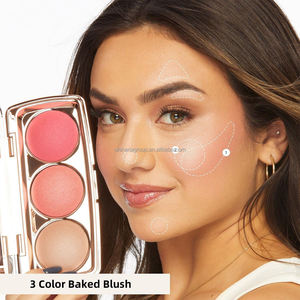 Ventas al por mayor personalizadas Placa de colorete de 3 colores Etiqueta privada para un brillo duradero Personalizar rubor <span class=keywords><strong>Sweet</strong></span> Cheeks Baked - Product Image 5