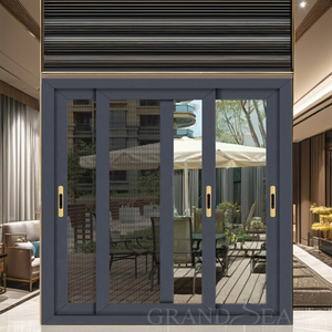 Fenêtres et portes en aluminium pour maison résidentielle au design moderne, grandes fenêtres à double vitrage, porte battante en acier inoxydable, moustiquaire magnétique horizontale - Product Image 3