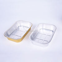 Barquettes en aluminium jetables robustes de 1050 ml pour la restauration aérienne, 22x15 cm, à parois lisses, avec couvercle