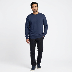 Sudadera de Invierno para Hombre, Diseño Nuevo 2026, Cuello Redondo, Manga Larga, Color Sólido, con Servicio OEM, Sudadera Básica Teñida - Product Image 1