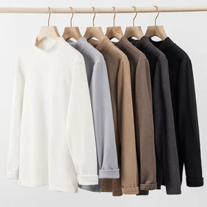 MAKITAPE Polaire double face, col semi-haut, manches longues, décontracté pour homme, imprimé, couleur unie, 100% polyester, anti-boulochage, base - Product Image 1