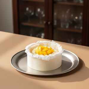 Boîte à gâteau ronde en bois pour cheesecake basque - Product Image 1