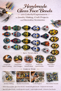 Accessoires décoratifs faits à la main en alliage de cuivre, expressions colorées, plaqué cuivre-palladium, pour la fabrication de bijoux, projets d'artisanat - Product Image 6