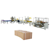 Machine automatique de scellage de boîtes et d'érection de cartons avec convoyeur pour l'emballage de boissons et d'aliments, emballage en bois