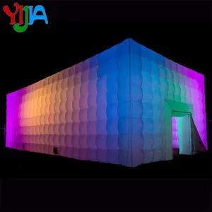 Tenda quadrada inflável de cubo airblown, tomada de fábrica, com luzes led, para evento/clube noturno ao ar livre