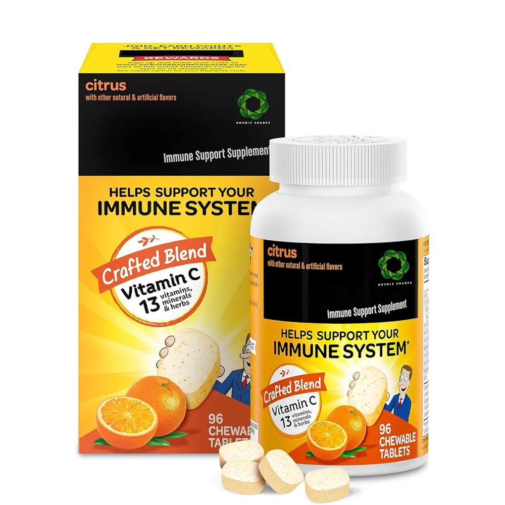 Helps Support Your Immune System Tablets. Crafted Blend Vitamin C,13Vitamins,Minerals%herbs.Supplements Super Orange Flavor