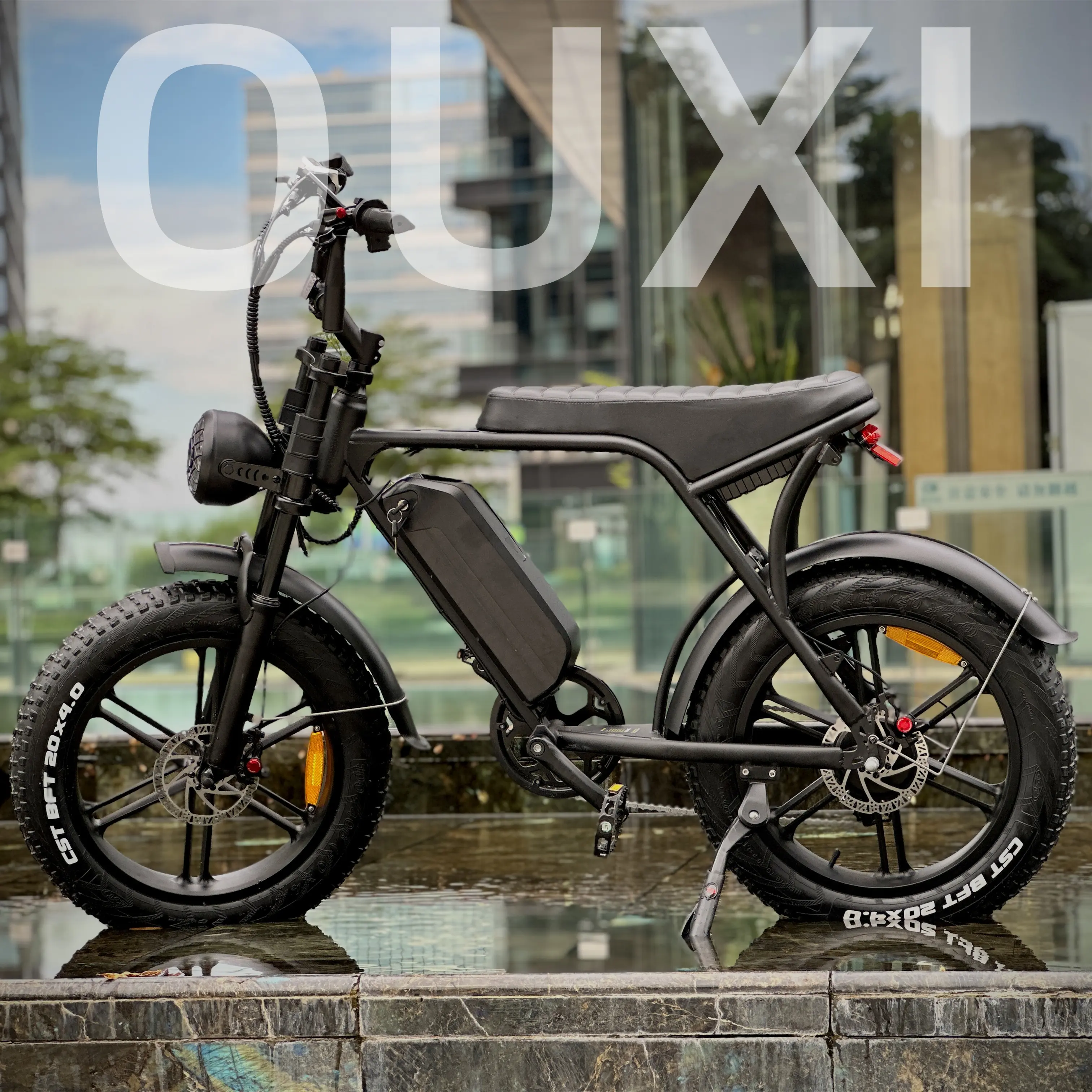 จักรยานไฟฟ้าขนาดใหญ่1000W E-BIKE 48V จักรยานอ้วนไฟฟ้า Ouxi V8ของแท้