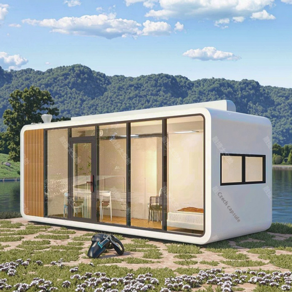 Customizable 20ft 40ft Steel StructureApple cabin Houses Net Red Star Modular Seascape Integrated Land Homestay Villa 1