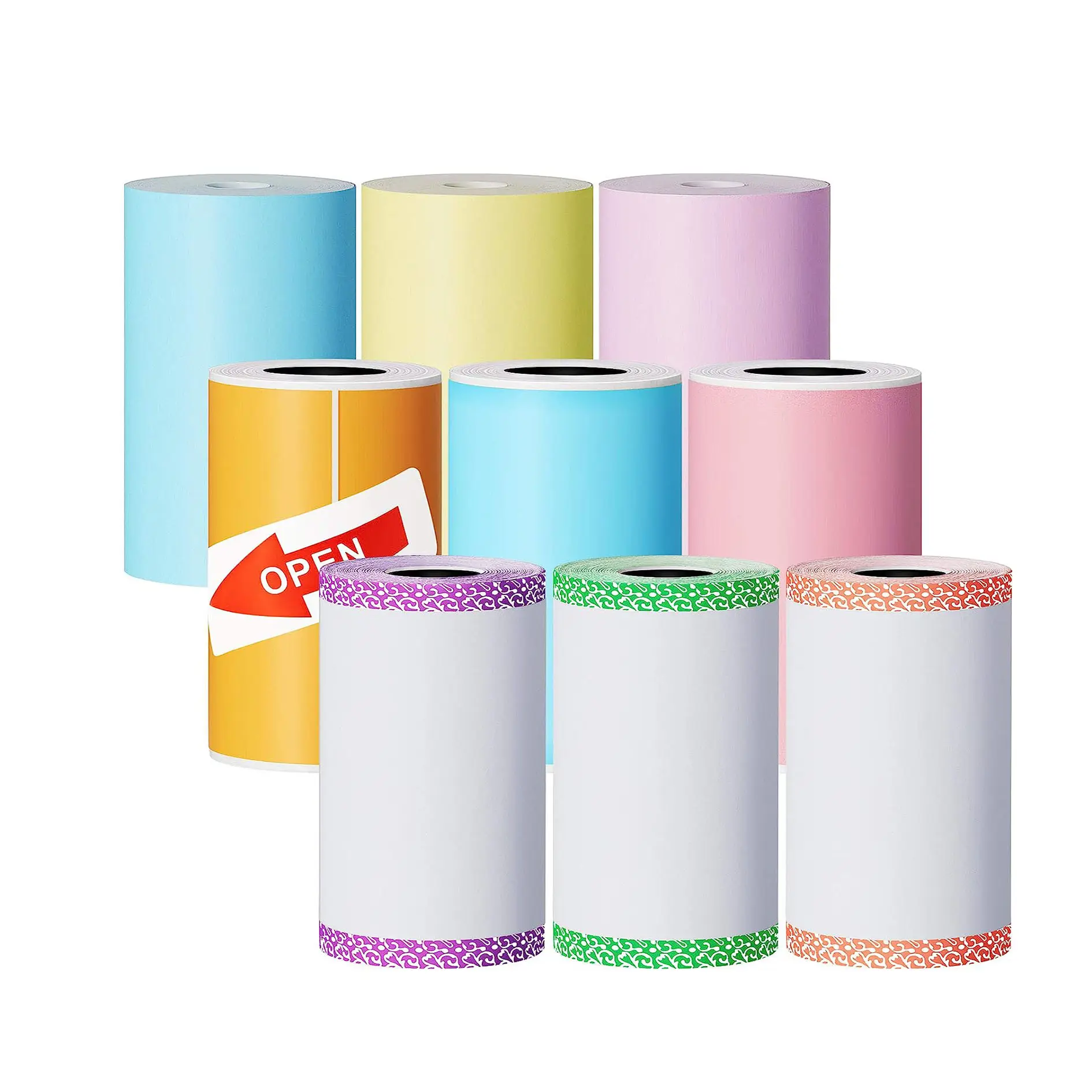 Hot Sales Thermal Printer Paper Colorful Mini Printing Paper Roll and Self-Adhesive Printable Sticker Compatible