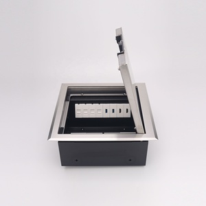 Boîte de sol encastrée durable avec finition brossée et prises européennes avec couvercle qui reste à n'importe quel angle - Product Image 4