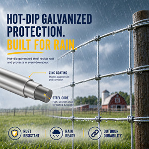 High Strength Galvanized Hinge Joint Field Fence Cattle Fence for Agricultural Farm Use - Product Image 3