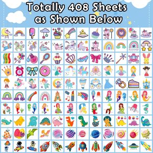 สติกเกอร์สักลายการ์ตูนสัตว์และพืชสีสันสดใส ขนาด 1.57*1.57 นิ้ว สำหรับเด็ก ลายน่ารัก สีแดง น้ำเงิน เขียว ทอง สำหรับเด็กชายและเด็กหญิง - Product Image 3