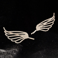 Zware Industrie Volledige Diamond Wings Haarspeld Eenvoudige Temperament Metalen Clip Kant Clip Zoete Koele Meisje Strass Haarspeld