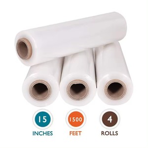 Rollo de Plástico Transparente de Polietileno para Embalaje de Carga, Envoltura de Palés Transparente de LLDPE, Película de Envoltura Retráctil de PE - Product Image 1