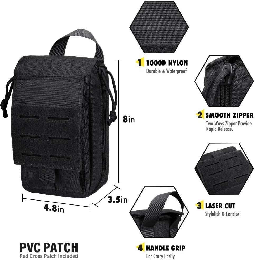 product-750-763.9175257731958 FREE SAMPLE Tactical Rip Away First Aid Pouch, Laser-Cut Design Molle Bag Survival Pouches Emergency Medical