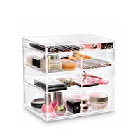 Étagère d'affichage en acrylique personnalisée pour magasin de détail, présentoir en acrylique à 3 niveaux, présentoir en acrylique pour vernis à ongles, parfum, rouge à lèvres, cosmétiques