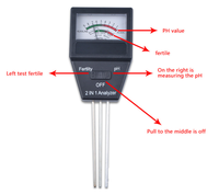 Instrument de mesure numérique sans fil portable du sol, pH-mètre numérique à trois sondes, capteur d'écran 2-en-1 pour pH du sol et engrais