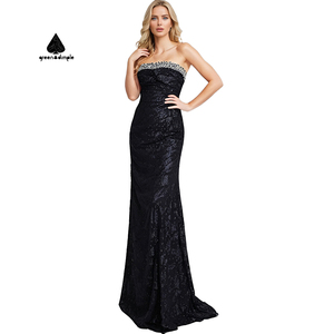 Màu Xanh Lá Cây Dimple Gốc Sang Trọng Màu Đen Áo Áo Choàng Grande Taille Femme Prom Dresses Thanh Lịch Dài Trang Phục Buổi Tối Bên Trang Phục - Product Image 1