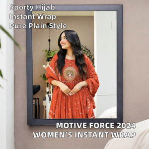 2024 MOTIVE FORCE Foulard de sport musulman Hijab pour femme, en jersey numérique uni, à enrouler instantanément, style Maillot de bain, pour la Malaisie, la Turquie et le Pakistan - Product Image 2