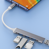 Pour Lenovo Xiaomi Macbook Pro Air PC ordinateurs portables USB 3.0 câble multi-répartiteur Type C USB-C USB 3.0 convertisseur de concentrateur en aluminium 4 ports