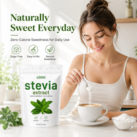 Poudre d'extrait de stévia, édulcorant naturel, zéro calorie, sans sucre, sans OGM, qualité alimentaire, substitut de sucre végétal pour boissons et pâtisseries