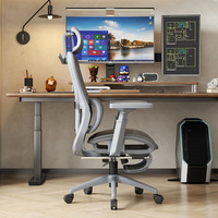 Chaise de bureau moderne Youhan YHHX-918, ergonomique, avec dossier en maille, hauteur réglable, panneau supérieur en PVC, structure en fer