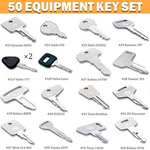 50 भारी मशीन मास्टर कुंजियाँ, मशीन कुंजी किट फिट बैठता है बिल्ली के मामले jd ghl jcb hyster Jlg Komatsu Kubotuchi volvo - Product Image 5